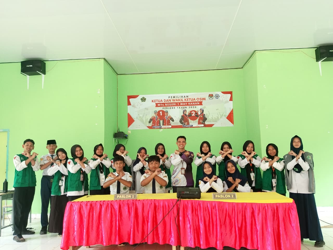 Pemilihan OSIM MTsN 1 Way Kanan 2026 Sukses Digelar, Nara–Abiyya Pimpin Perolehan Suara