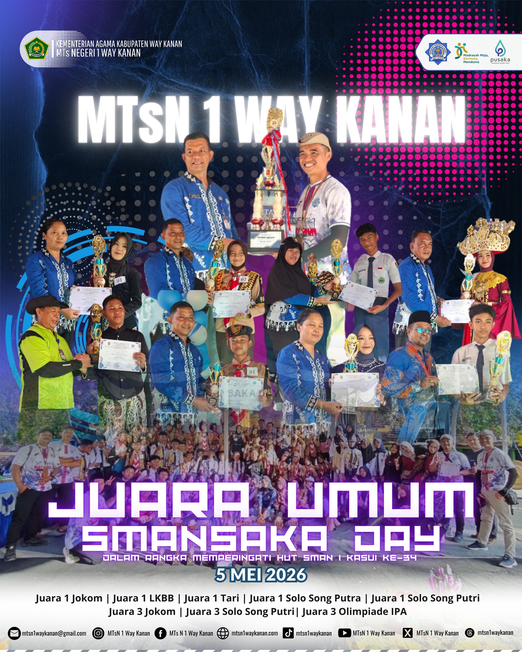 Foto Prestasi: JUARA UMUM SMANSAKA DAY 2026